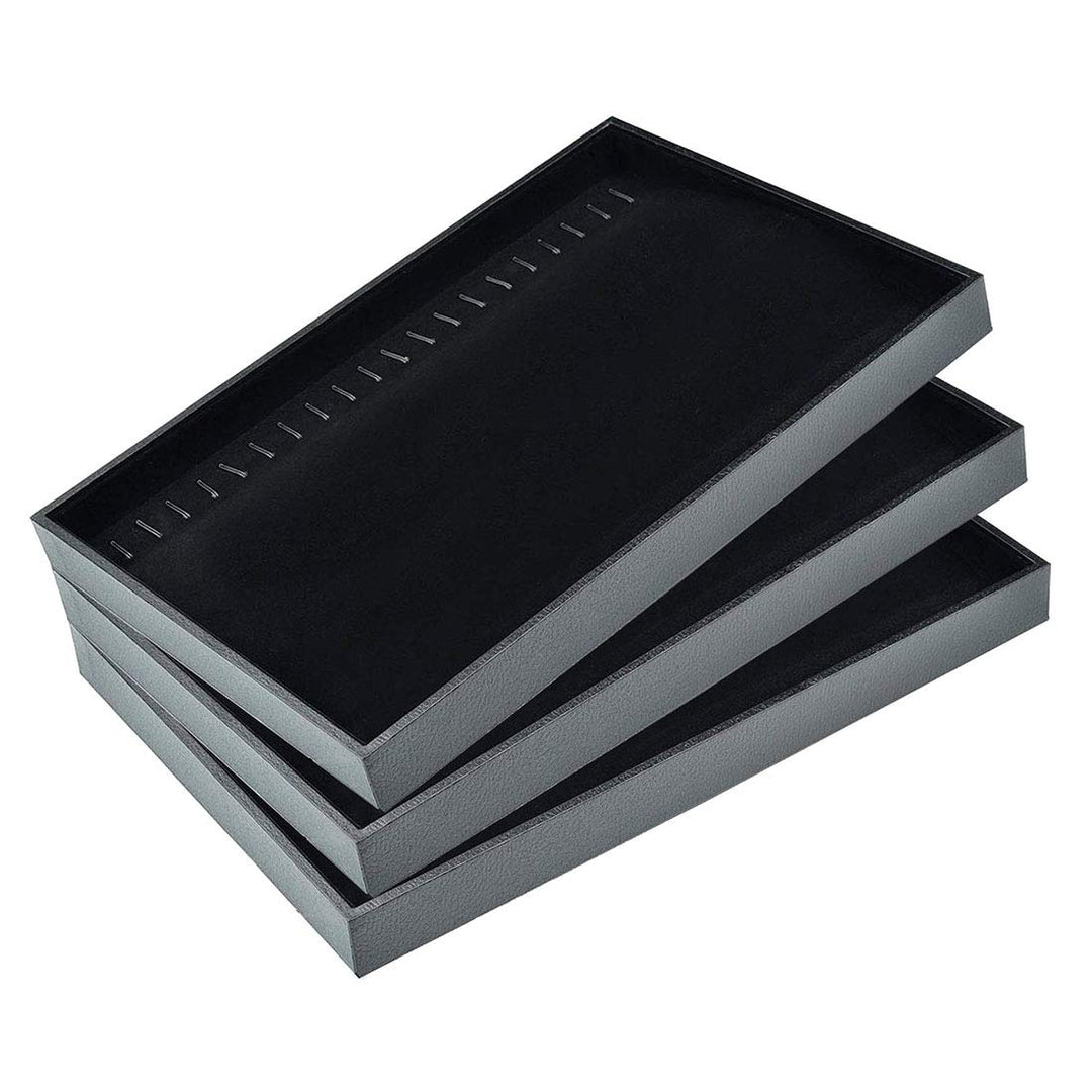 Black Velvet Stackable 20 Hooks Necklace Jewelry Tray S