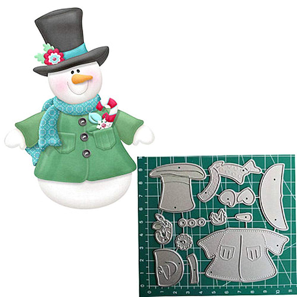 Metal Snowman with A Scarf Cutting Dies and Christmas Snowman Die Cuts Embossing Stencils Template Mould for Card Scrapbooking and DIY Craft Album Paper Card Decor