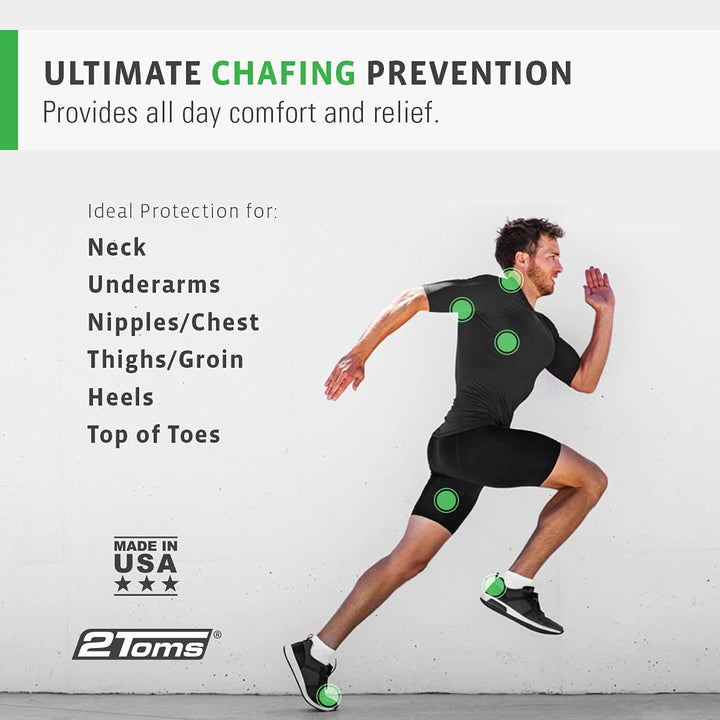 2Toms SportShield, Original Formula, All-Day Anti Chafe and Blister Prevention, Waterproof Protection from Chafing and Skin Irritation, Combo Pack, 1.5 Ounce Bottle & 6 Single Use Towelettes
