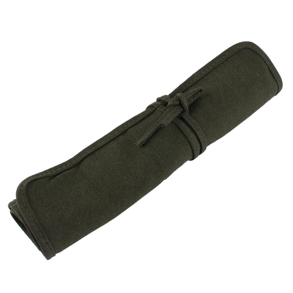 22 Slots Artist Paint Brush Roll Up Bag Holder Canvas Pouch For Draw Pen Watercolor Oil Brushes for Acrylic Watercolor Oil Draw Pen Brush (Black)