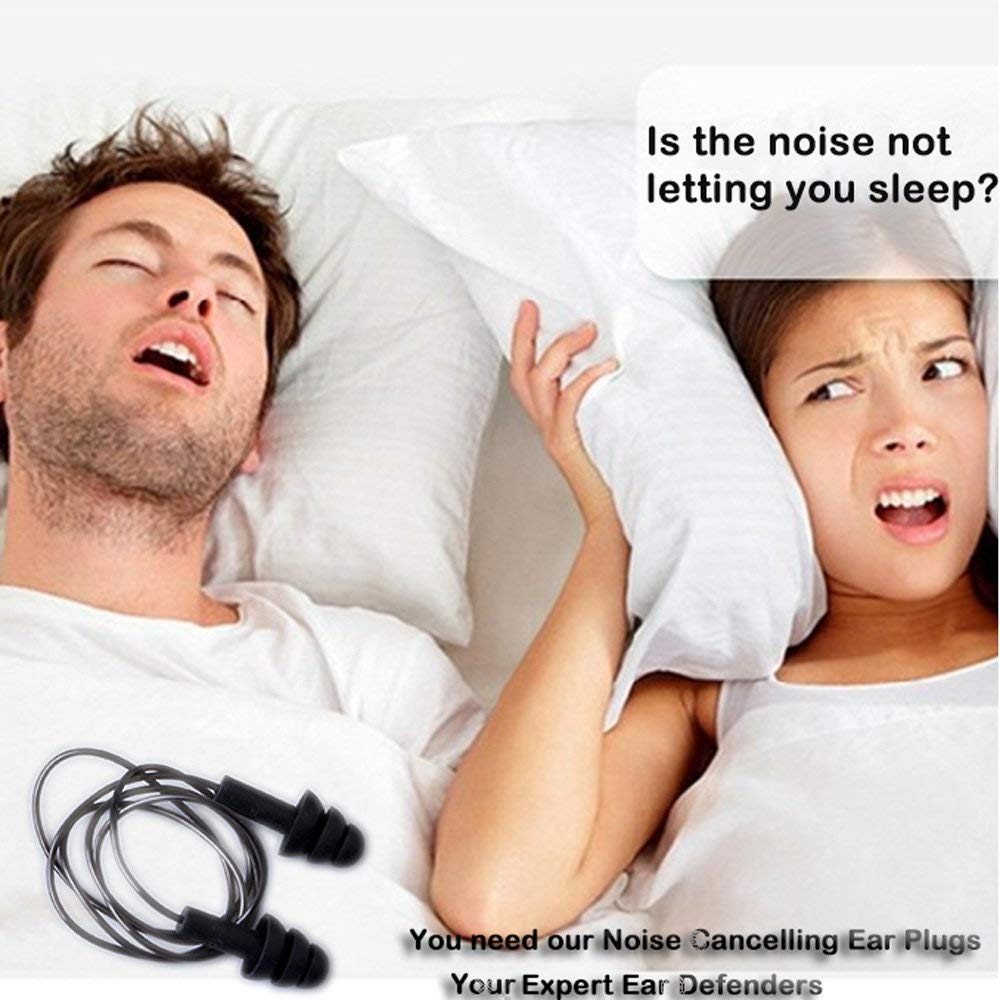 Noise Cancelling Ear Plugs with Cords 4 Pairs, Waterpro