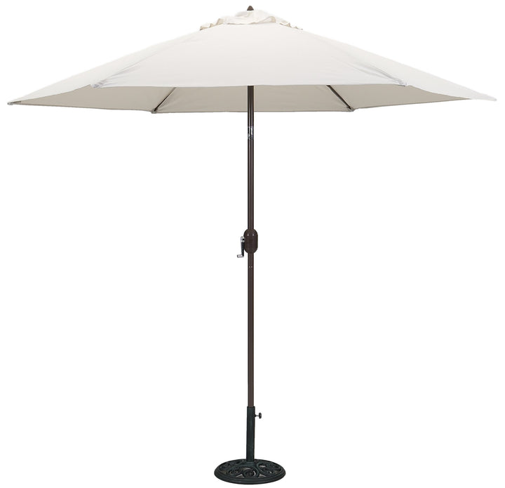 Canvas white : TropiShade 9 ft Bronze Aluminum Market Umbrella with Canvas Antique White Polyester Cover