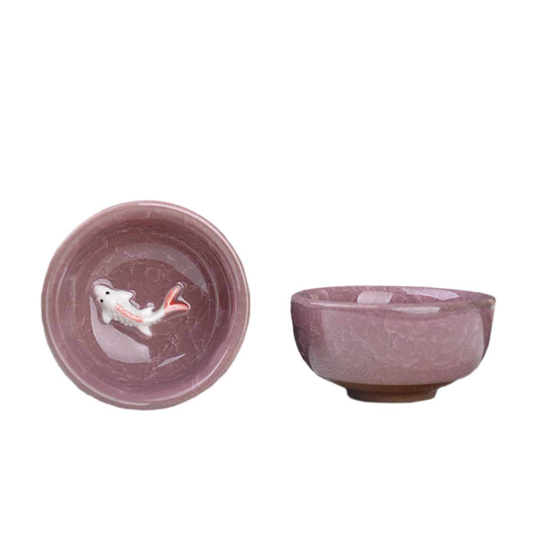 6PCS/Lots Ice crack glaze ceramic kung fu tea set Anaglyph fish cup On single cup sample tea cup (Mix)