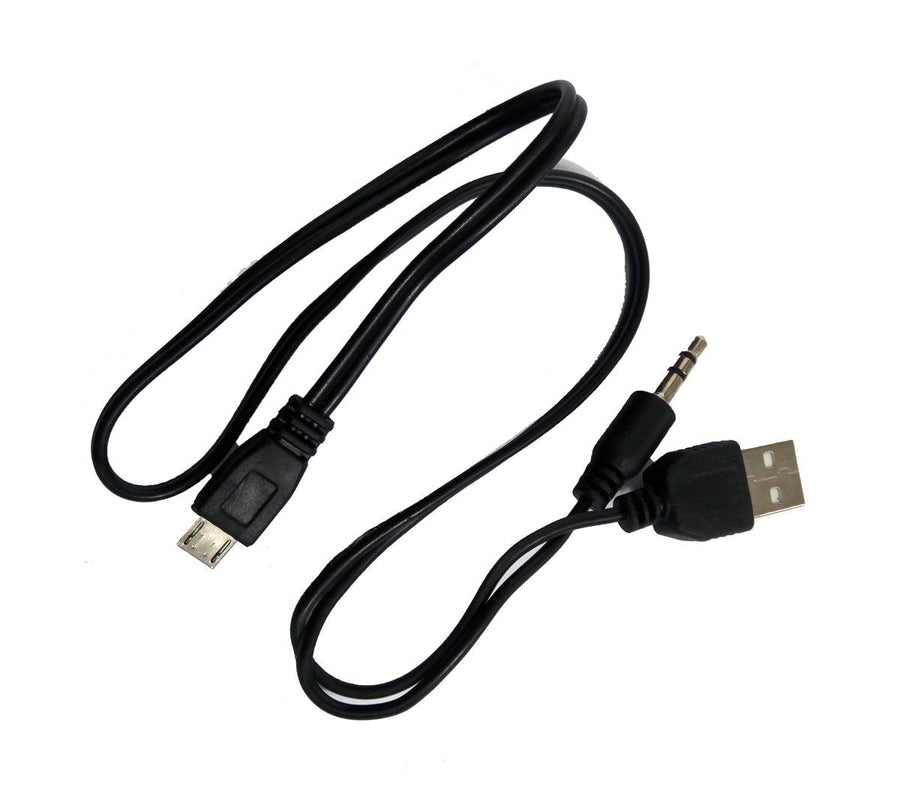 1x Micro USB 5pin to 3.5mm Audio Port Cable and USB-A Charge Cord for Bluetooth Speaker (Micro USB)