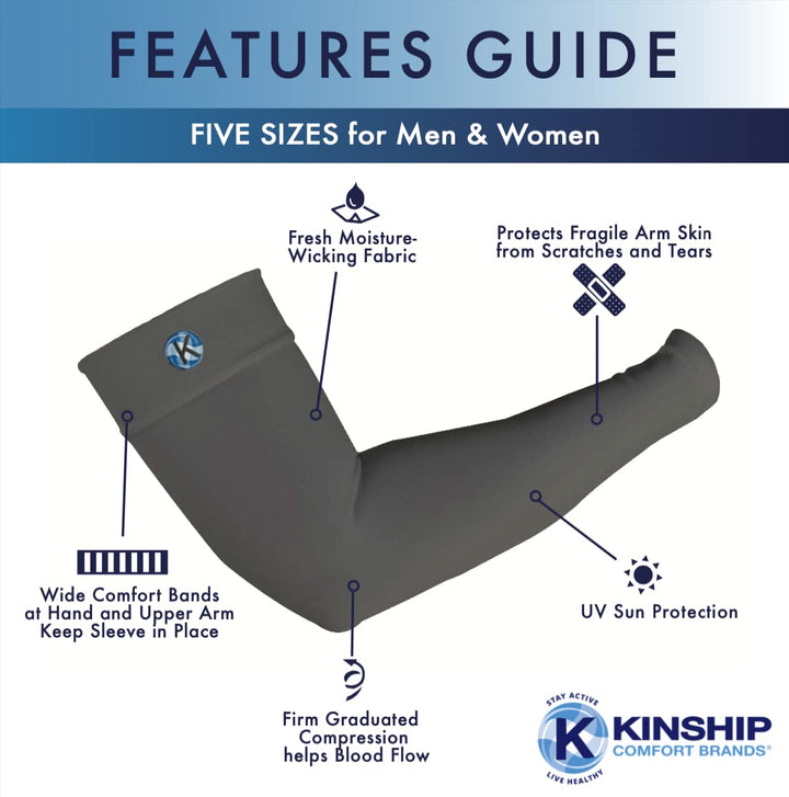 Arm Compression Sleeves for Men &amp; Women | Lymphedema | Arthritis | Moisture Wicking | S,M,L,XL,2XL (Nude, Large)