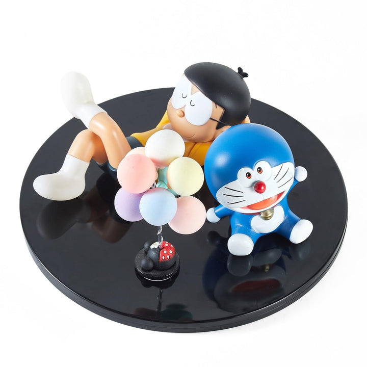 9 inch Lazy Susan Turntable Black Acrylic Ball Bearing Rotating Tray for Spice Rack Table Cake Kitchen Pantry Decorating TV Laptop Computer Monitor, 50-lb Load Capacity (360° Rotation)