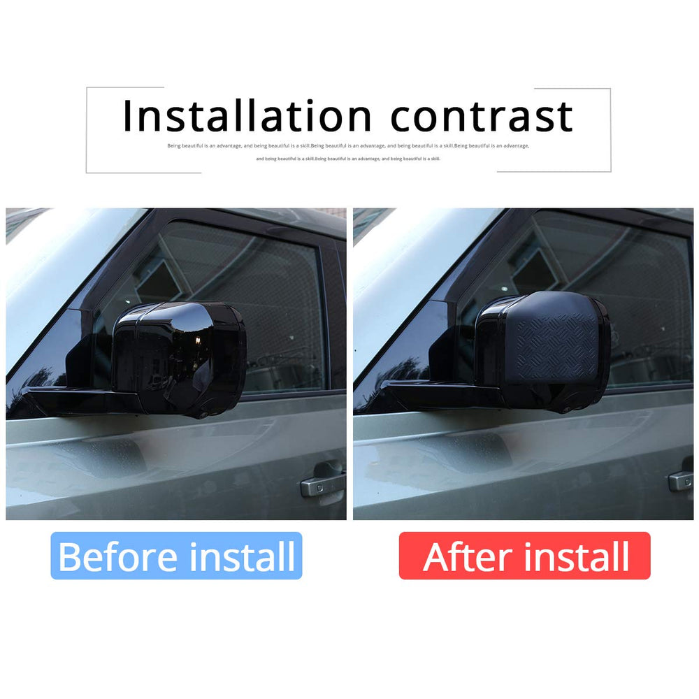 ABS Black Body Anti-scratch Protection Cover Trim Kit for Land Rover Defender 110 2020 Accessories (Rearview mirror)