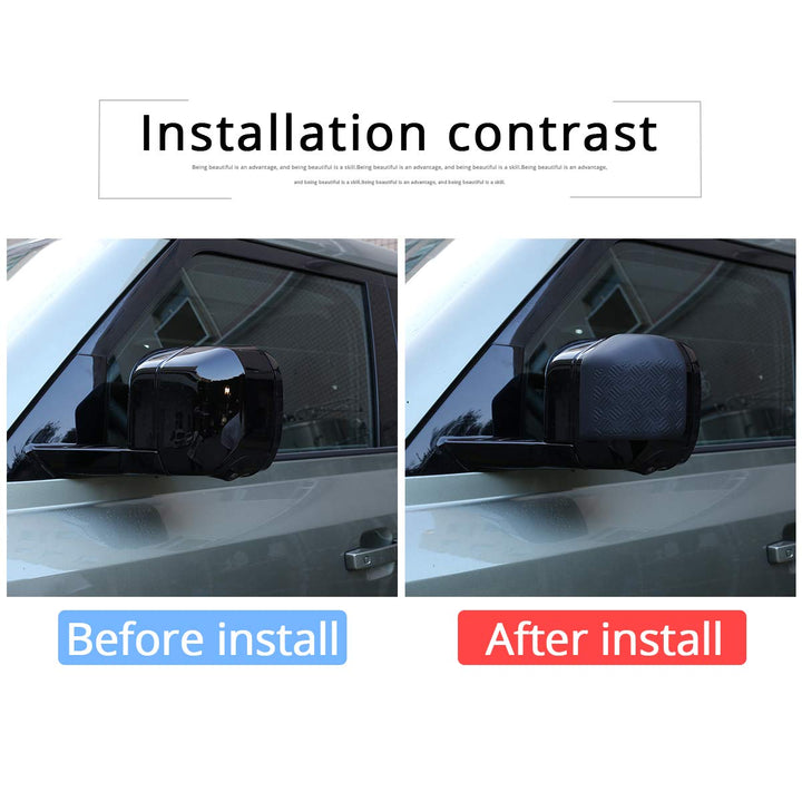 ABS Black Body Anti-scratch Protection Cover Trim Kit for Land Rover Defender 110 2020 Accessories (Rearview mirror)
