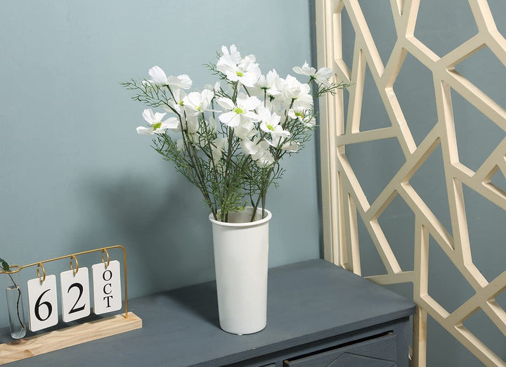 AngelUU Artificial Flower 5PCS Long Stem Fake Coreopsis Silk Calliopsis for Home Wedding Decoration (White)