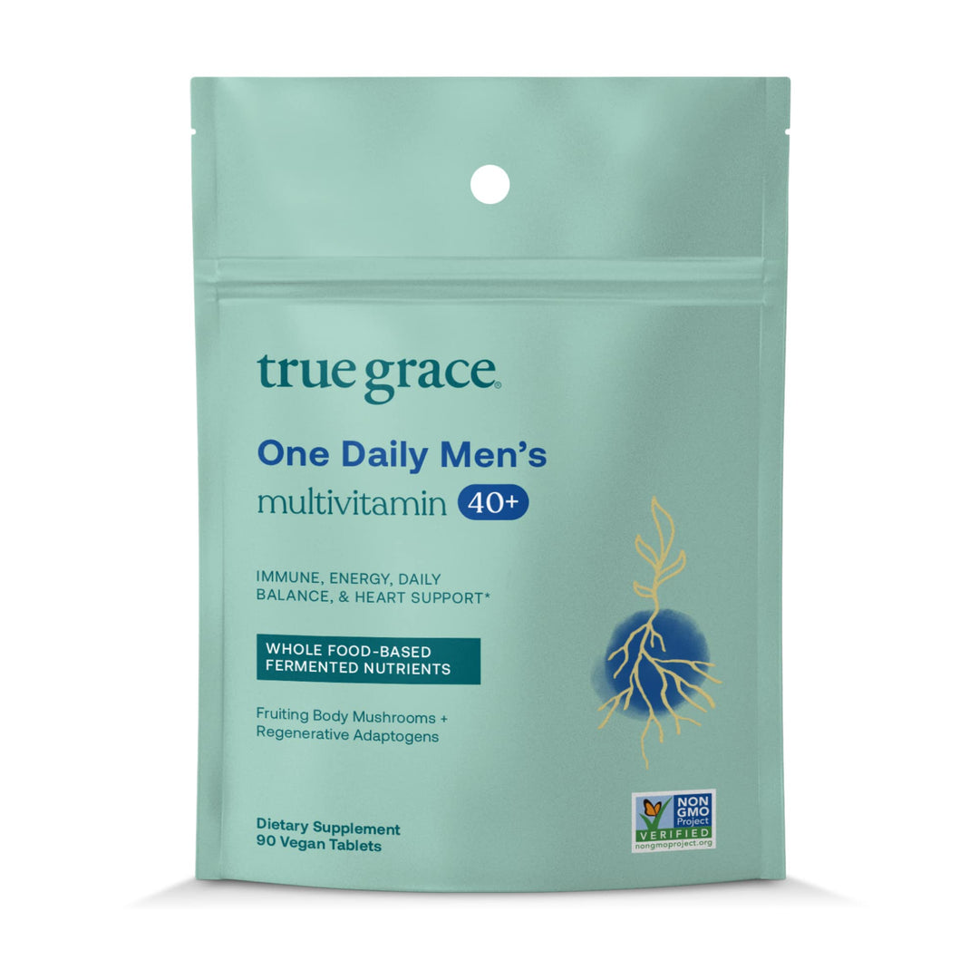 Men&#39;s 40+ One Daily Multivitamin Fermented Minerals, Organic Adaptogens &amp; Mushrooms Whole Body Balance Immune, Endurance, Bone &amp; Heart Support Supplement - Non-GMO - 90 Vegetarian Tablets