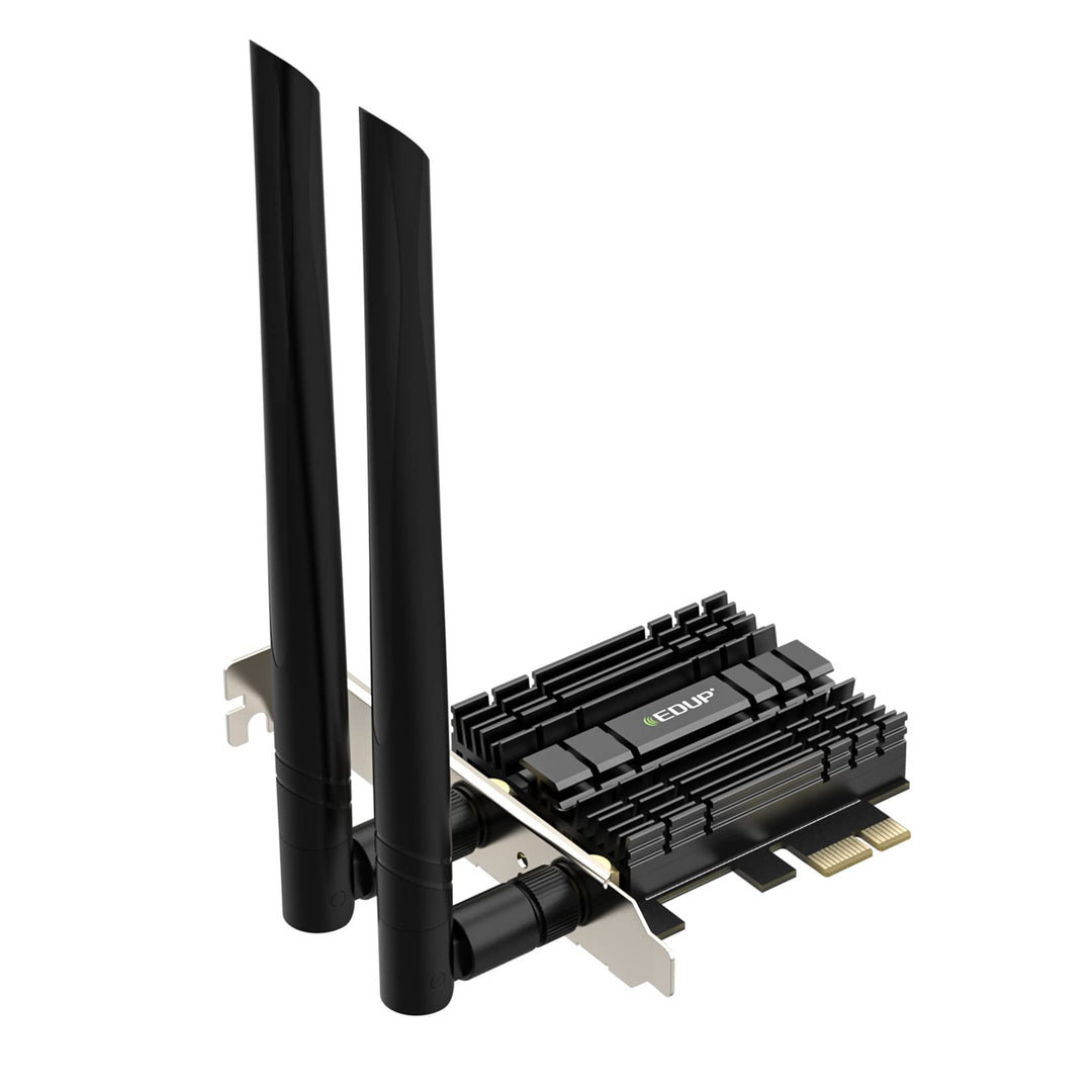PCI-E WiFi 6 Network Card AX1800Mbps Bluetooth 5.2 Heat Sink 802.11AX 2.4Ghz/5.8Ghz Wireless PCIe Network Wi-Fi 6 Card PCI Express WiFi Adapters 6dBi Dual Band Antenna for Windows 11/10 64-bit