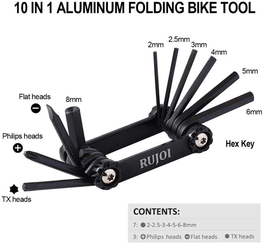 14-in-1 Bike Multi Tool with Chain Breaker Tool Kit,Bike Repair Tool Set with Allen,Torx Wrench,Phllips and Flat Screw.Bike Tool with Chain Quick Link for Mountain, Road Bicycle