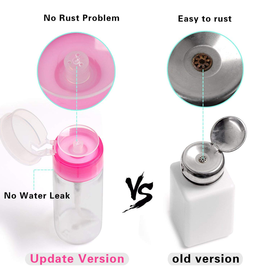 -Boutique Push Down Dispenser 1PCS BPA Free Nail Polish Remover Bottle Dispenser With Nail Polish Wraps Wipes Pads Cotton 1000PCS For Nail Art Acrylic Liquid Polish Alcohol
