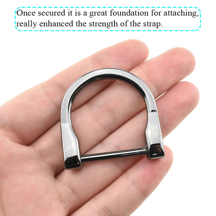 1 inch Width Horseshoe D-Rings Speedy Connect Polished Finish Lock Firmly Quality Metal U Shape Screw in Shackle Semicircle Accessories Gun Black 4 PCS for Crafts Leather Purse Strap Keychain