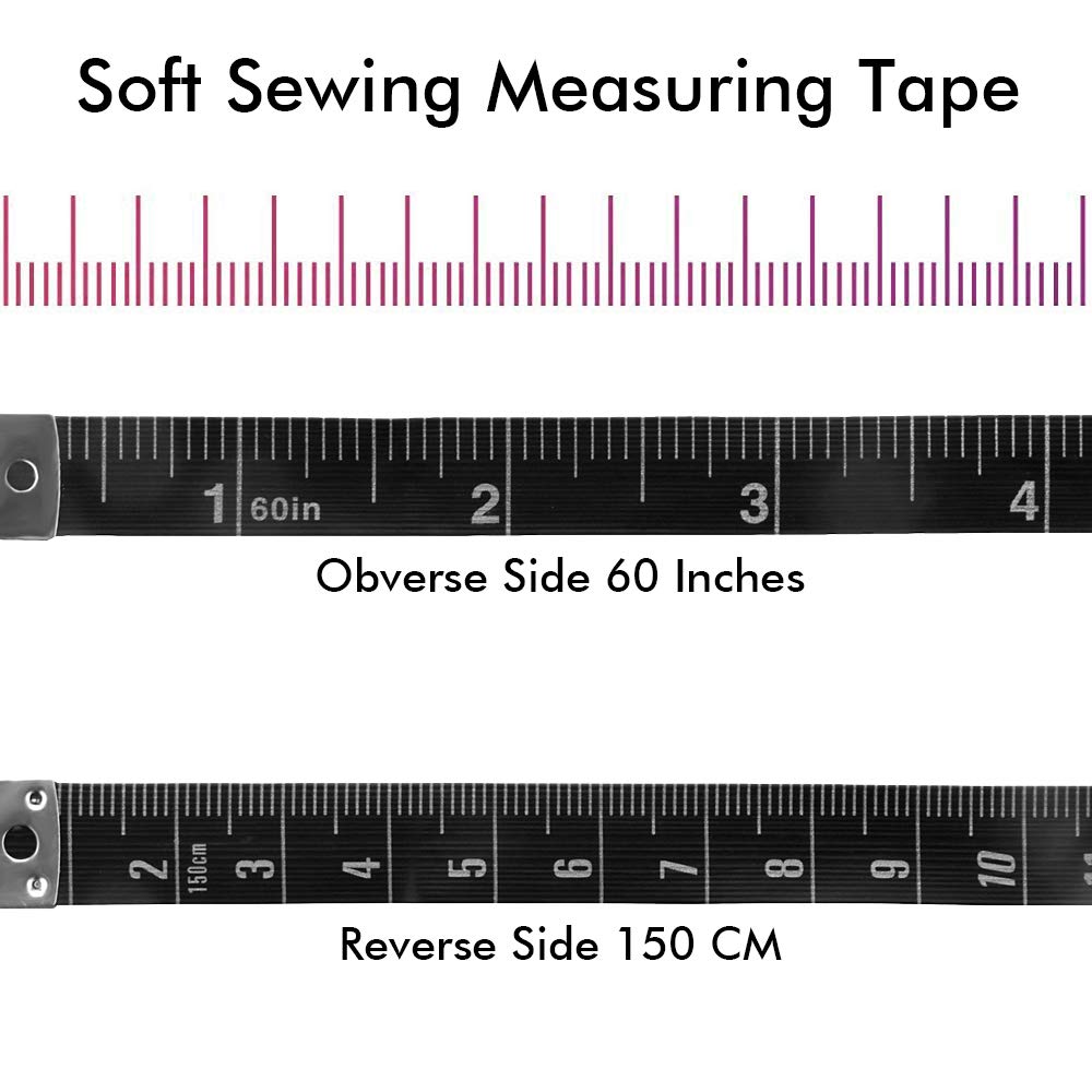2PCS Measuring Tape for Body,Soft Tape Measure for Body Sewing Fabric Tailor Cloth Craft Measurement Tape,60 Inch/1.5M Silver Retractable Dual Sided Measure Tape Set
