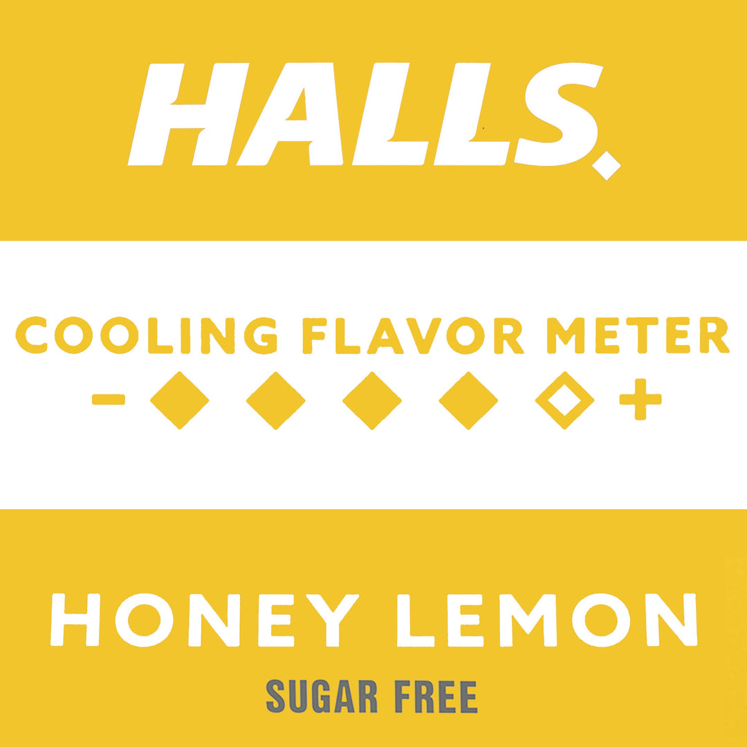 HALLS Relief Honey Lemon Sugar Free Cough Drops, Econom