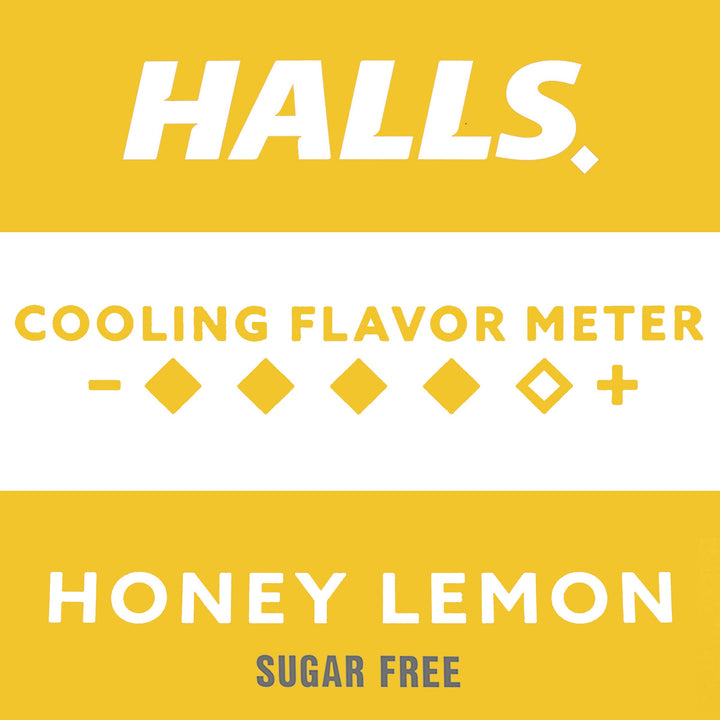 HALLS Relief Honey Lemon Sugar Free Cough Drops, Econom