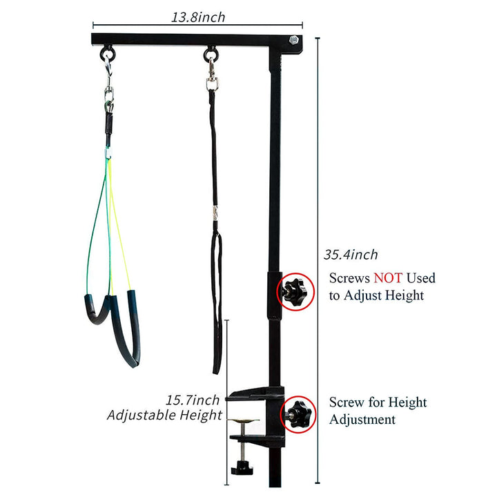 Dog Grooming Arm with Clamp, Dog Grooming Loop Noose and No Sit Haunch Holder for Medium &amp; Small Pets, 35.4 Inches, Adjustable Height