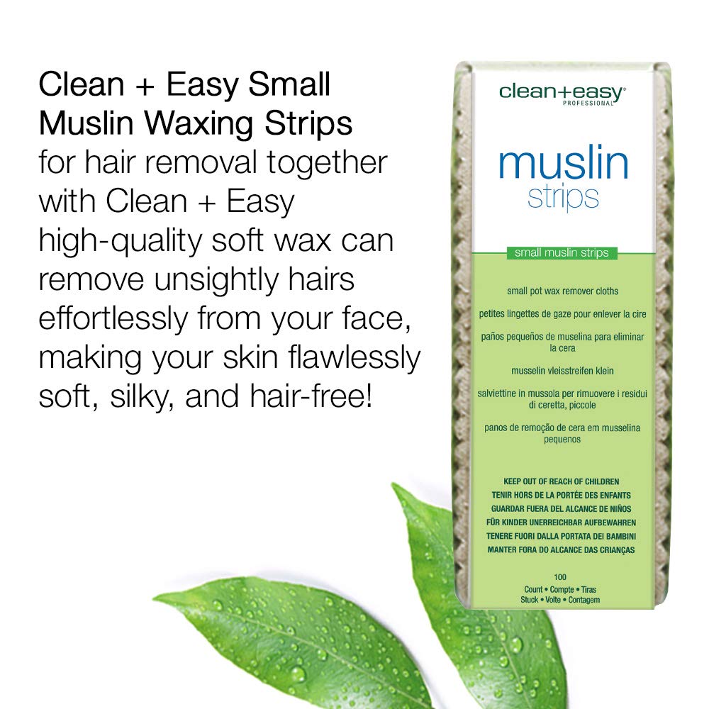 Small Facial Muslin Wax Strips for Hair Removal, Pre-Cut Durable Muslin Epilating Strips to Remove Unsightly Hairs from the Face - 1 3/4 X 4 1/2, 100 count