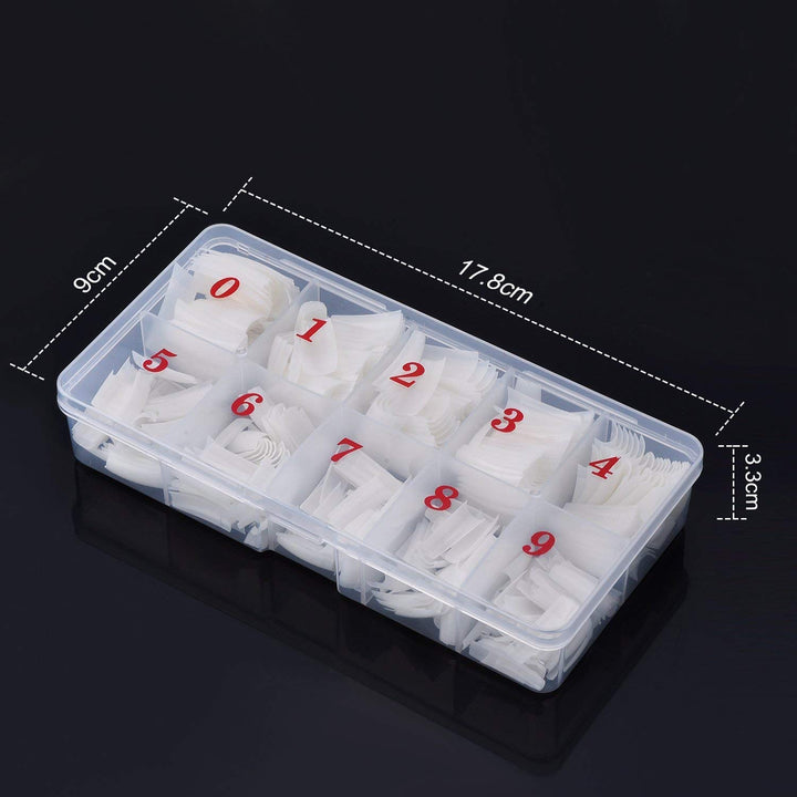 Acrylic Nail Tips Clear 500Pcs French Artificial False Tip for Manicure Nails Art Salons &amp; Home DIY