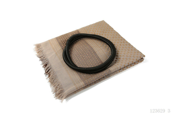 Scarf Headband Men Head Wrap Adjustable East Arab Desert Headband Turban Middle Dubai Head Kerchief Rope Mens Headband (Black 57CM)