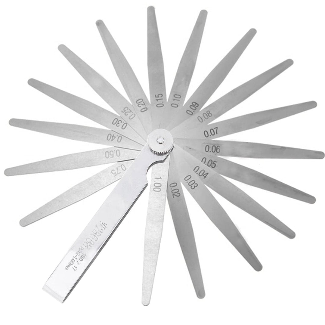 JONMON Feeler Gauge, 17 Blades 0.02-1mm Stainless Steel