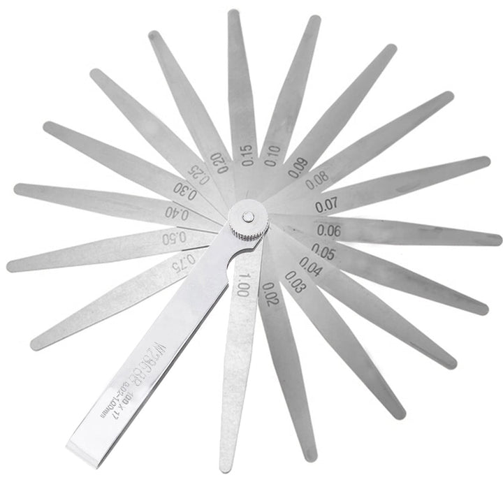 JONMON Feeler Gauge, 17 Blades 0.02-1mm Stainless Steel