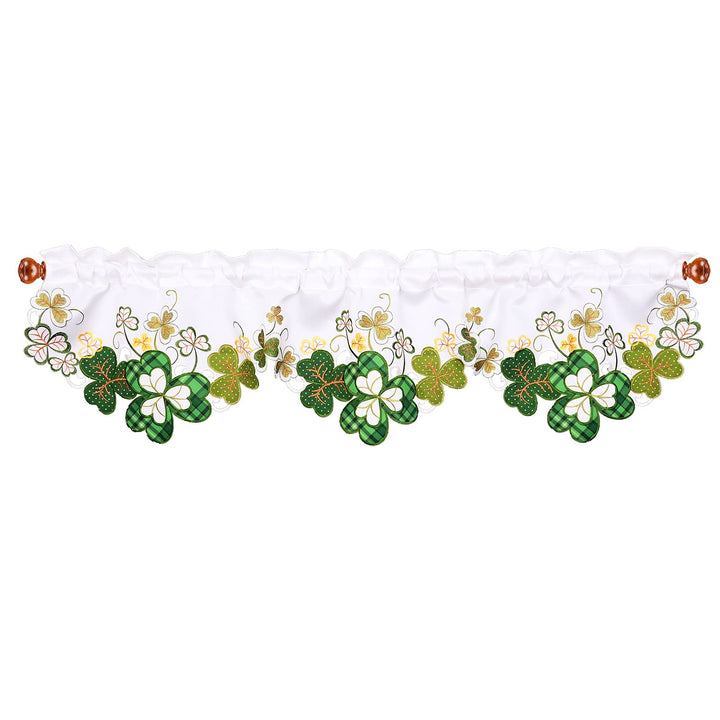 Embroidered Christmas Holiday Cardinal Kitchen Window Curtain Valance W 57 × L 15 Inches, for Christmas Holidays Decorations (Cardinal)