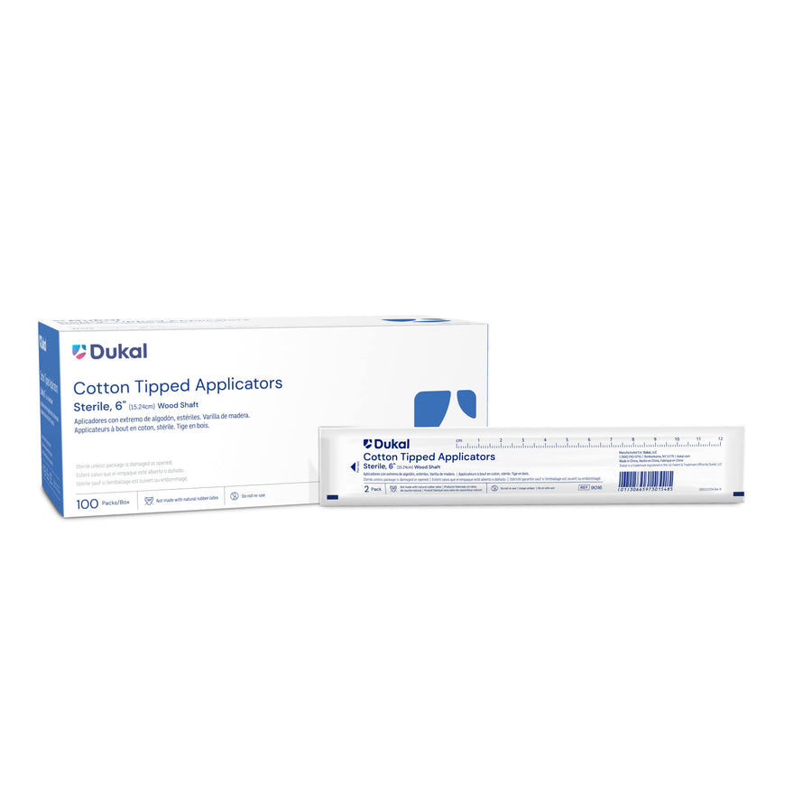 Dukal 6-inch Cotton Tipped Applicators 100 2-packs Per 