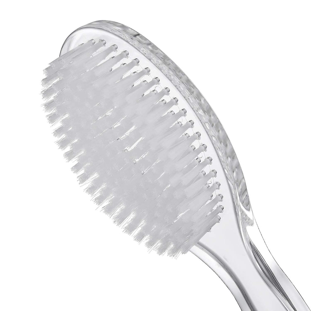 Comfortable Long-handled Shower Brush, Soft Nylon Body Brush, Gentle Exfoliation And Improved Skin Health, Suitable For Men And Women (Transparent Handle)