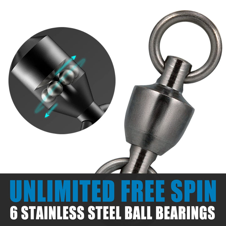 Dr.Fish 20 Pack Ball Bearing Swivels Saltwater Fishing 