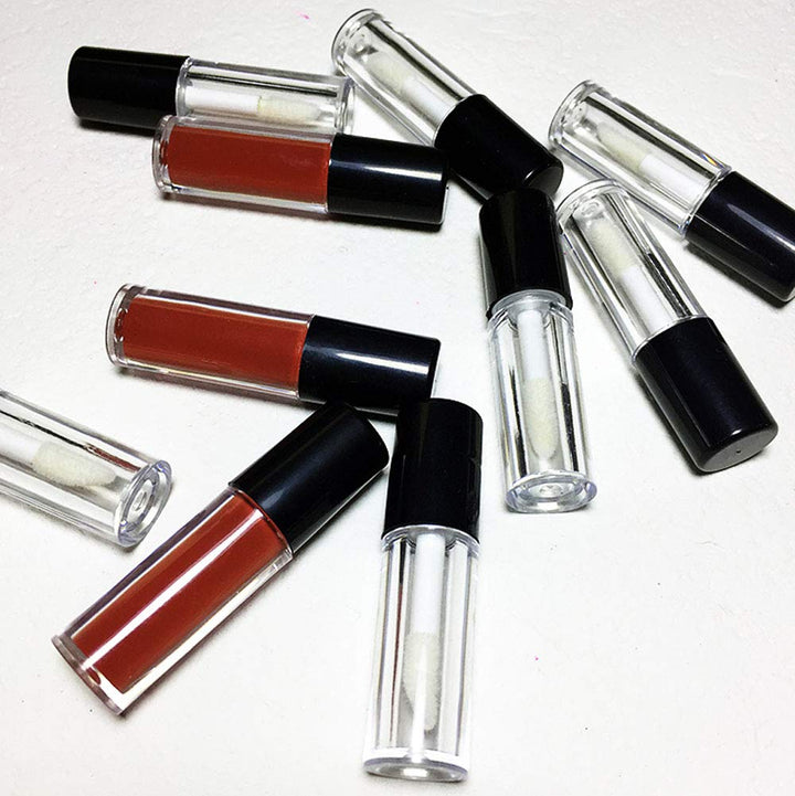 12PCS 1.2ML Lip Balm Container Tubes With Black Cap & Inner Plug- Mini Plastic Empty Lip Gloss Tube For DIY Using