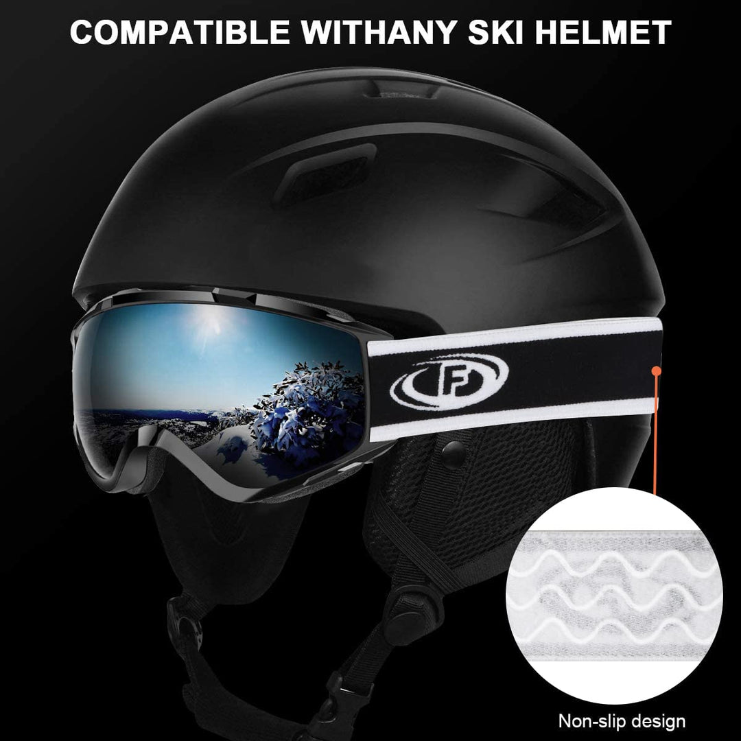 Ski Goggles OTG - Over Glasses Snow/Snowboard Goggles for Men, Women &amp; Youth - 100% UV Protection