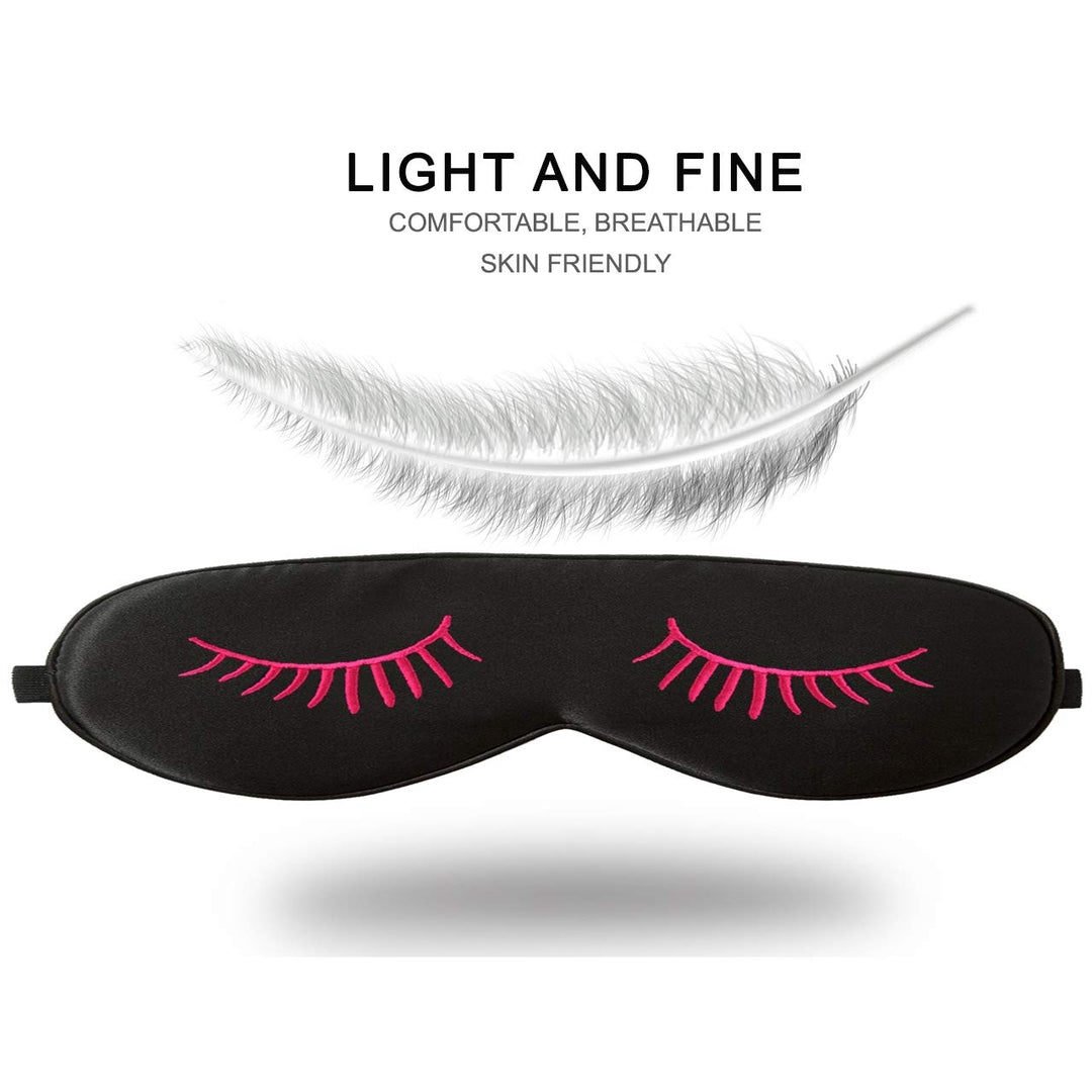 Fitglam Natural Silk Sleeping Mask with Eyelashes Patte