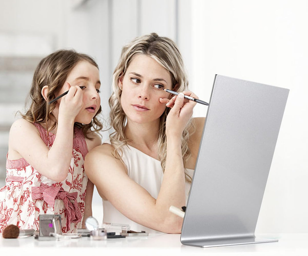 NEZZOE Modern Makeup Mirror, 12 Length Aluminum Desk Mi
