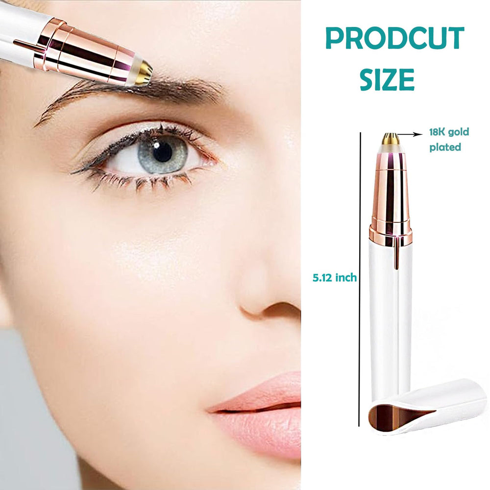 Eyebrow Hair Remover, USB Rechargeable Painless Precision Portable Electric Eyebrow Trimmer Pen, Safe Eyebrow Shaver Razor Tool(Rose Gold)