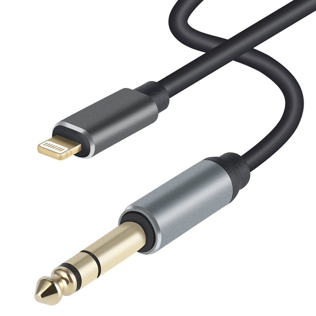 Lightning to 1/4 inch 6.35mm TRS Audio Stereo Cable for