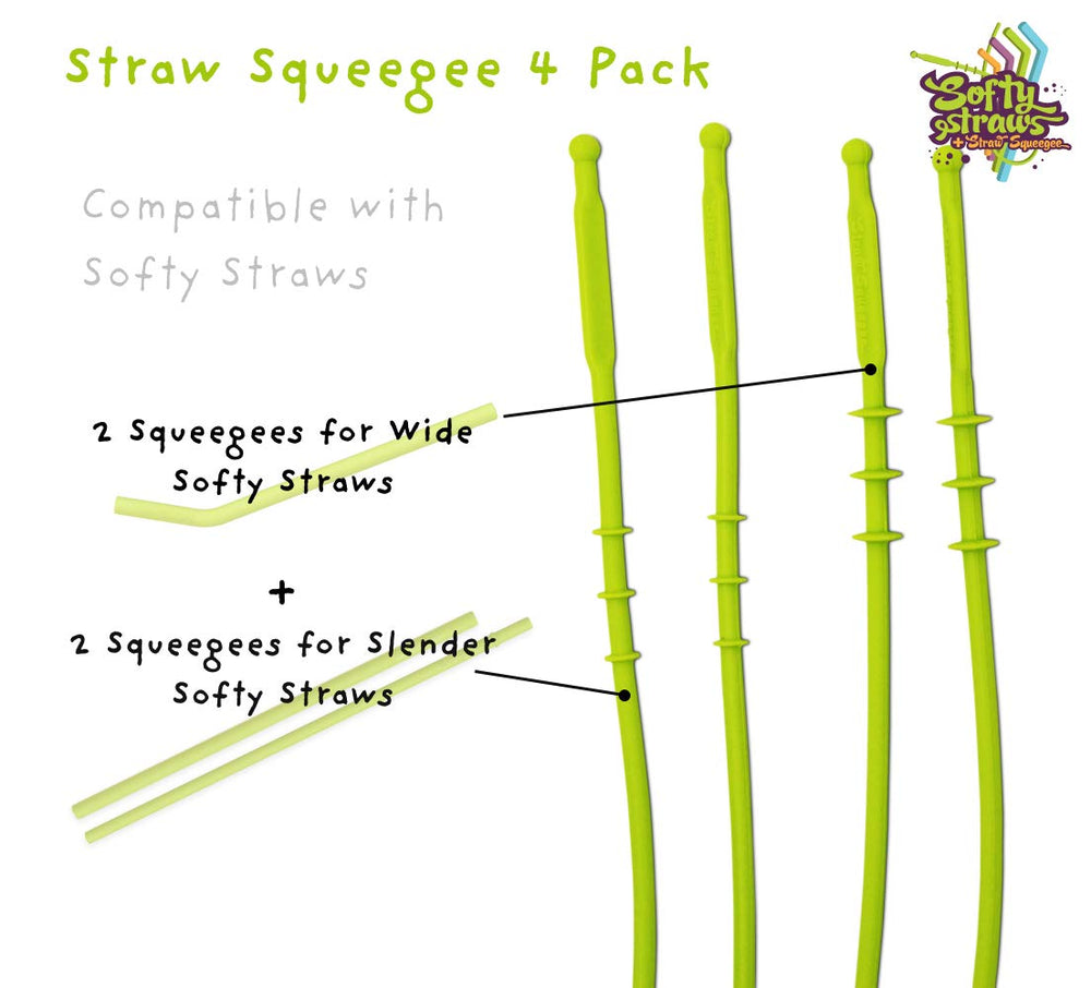 Straw Squeegee Cleaning Tool 4 Pack - (2 Small, 2 Wide)