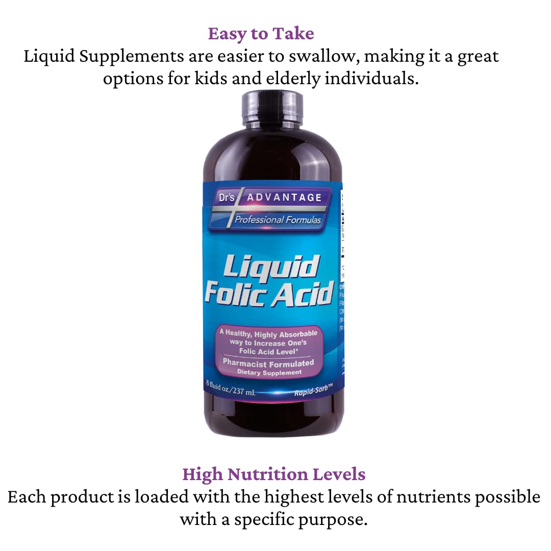 Liquid Folic Acid 800 MCG, 8 oz.