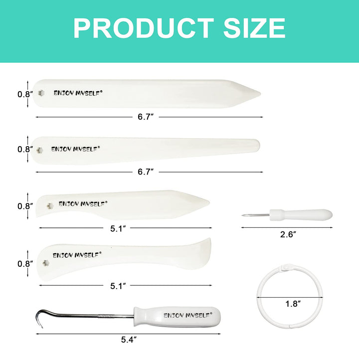 7pcs Bone folder and Scoring Tool, Paper Folding Tool, Bone Origami Creaser for Scrapbooking Card Making