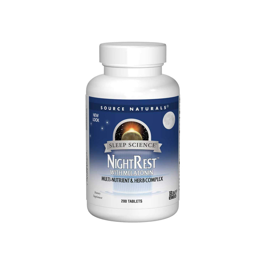 Sleep Science NightRest Multi-Nutrient & Herb Complex With Melatonin, GABA, Passion Flower, Chamomile, Lemon Balm & More - Herbal Formula - 200 Tablets