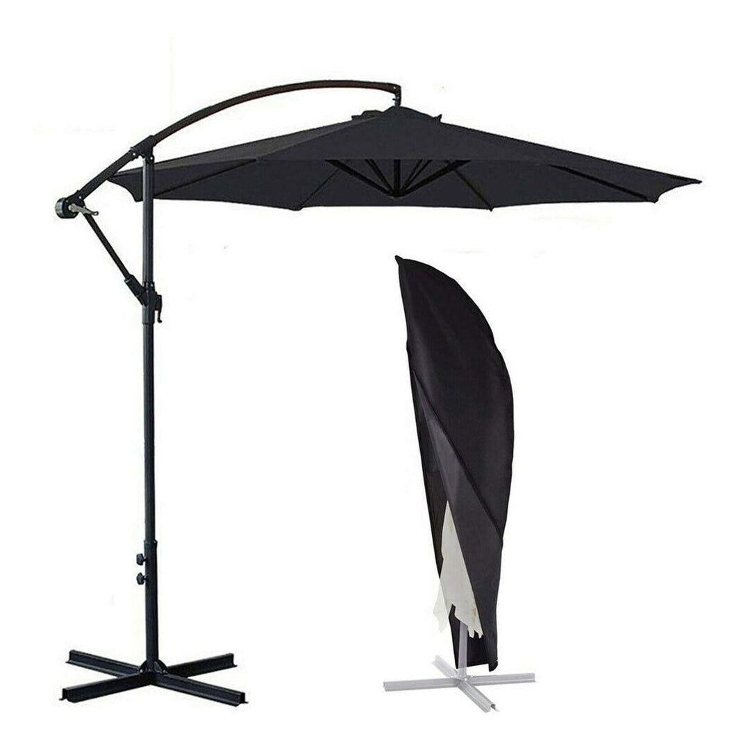 Umbrella Cover, Patio Cantilever Offset Umbrella Cover for 9ft to 13ft Cantilever Parasol Outdoor Market Umbrellas Cover with Zipper and Water Resistant Protector Black