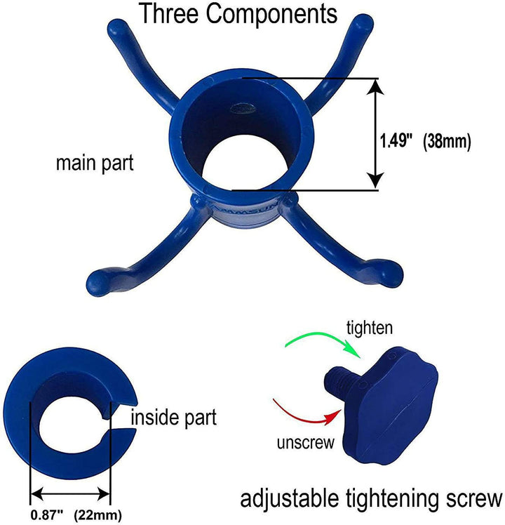 Beach Umbrella Hanging Hook,4-prongs Plastic Umbrella Hook Hanging for Towels /Hats/Clothes/Camera/Sunglasses/ Bags,Fit for Beach,Camping Trips Blue