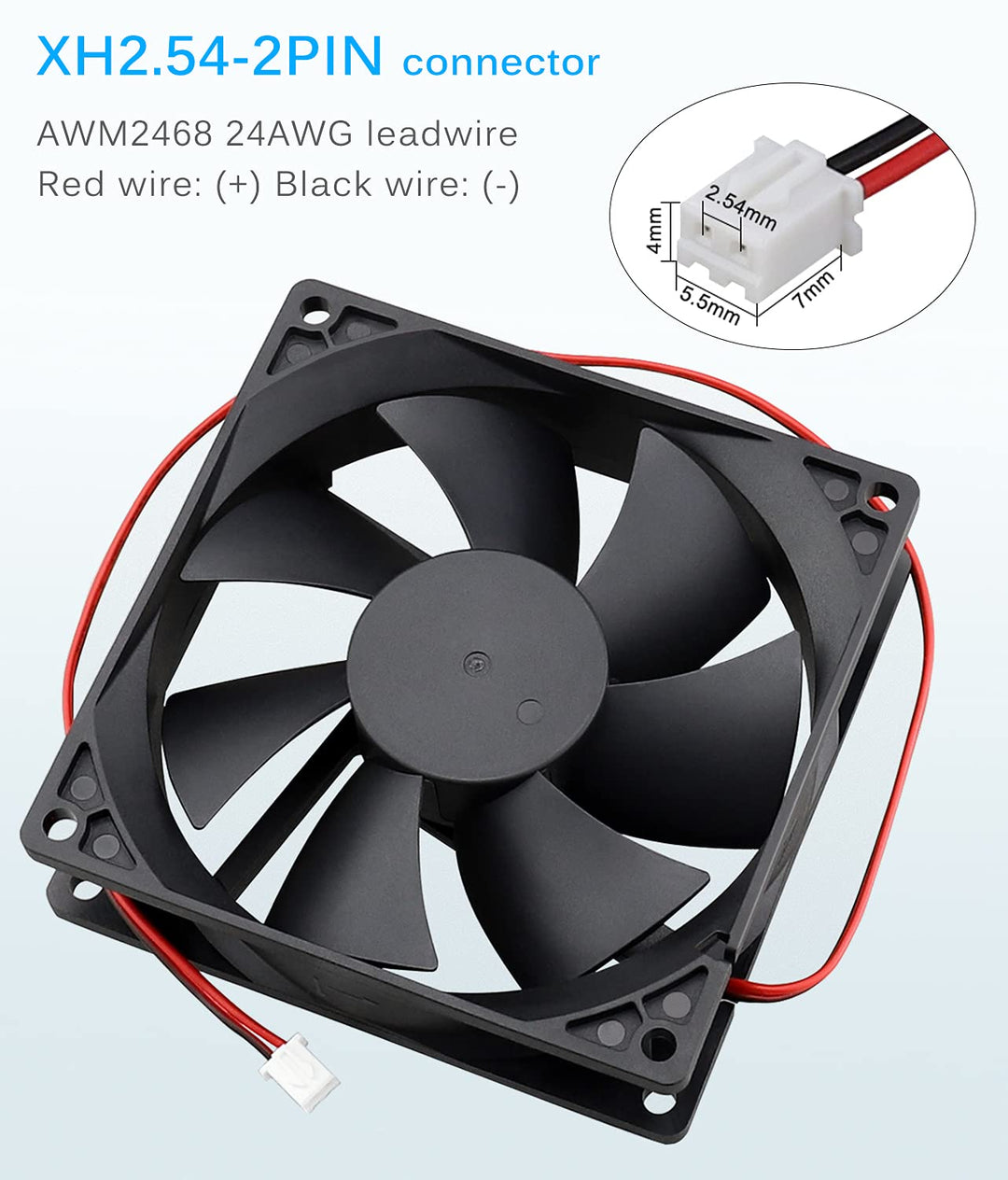 92mm x 92mm x 25mm 90mm 3.6 Inches 12v Brushless Dc Cooling Fan 2 Pin