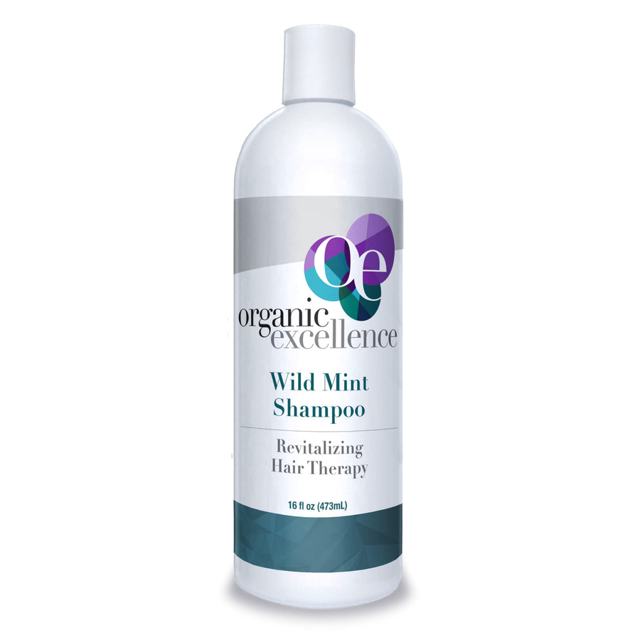 Natural Organic Shampoo, Wild Mint & Rosemary, Chemical Free, Plant-Based, Toxin-Free, Cruelty-Free, Certified Herbs & Oils For Healthy Full-Bodied Hair 16 fl. oz