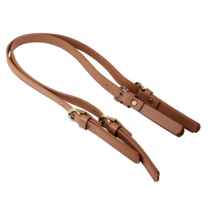 2 Pack 65cm to 71cm Adjustable Handbag Handles, Brown Leather Purse Strap Leather Shoulder Strap Purse Straps Replacement Purse Handles for Crossbody