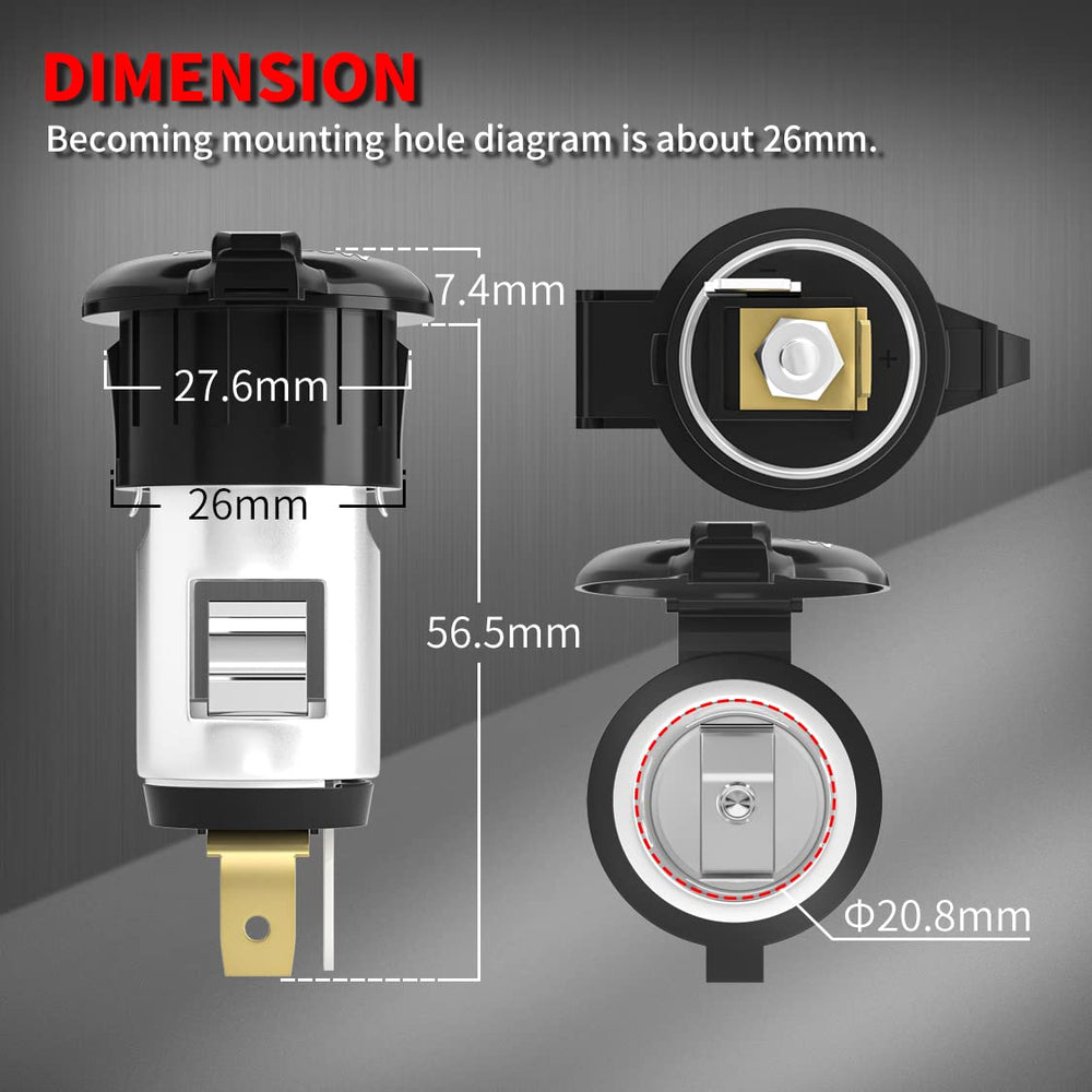 DaierTek Cigarette Lighter Socket DC 12V Car Cigarette Lighter 12 Volt Female Power Outlet Socket Replacement with Cover Wiring Harness for Automotive Truck RV Boat Motorcycle
