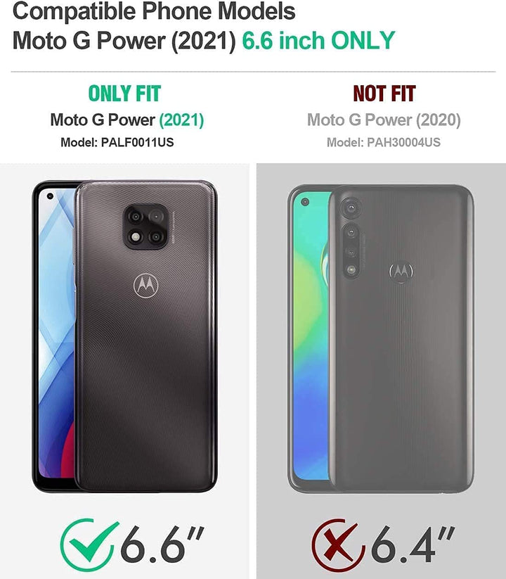 for Moto G Power 2021 Case, Motorola G Power Case with [2 x Tempered Glass Screen Protector] for Women Men, Full-Body Shockproof Soft Silicone Protective Phone Case for Moto G Power, Black