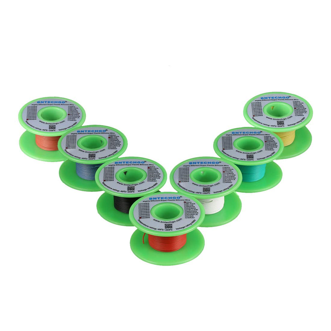 30 Gauge Silicone Wire Kit 7 Color Each 50 ft Flexible 30 AWG Stranded Tinned Copper Wire