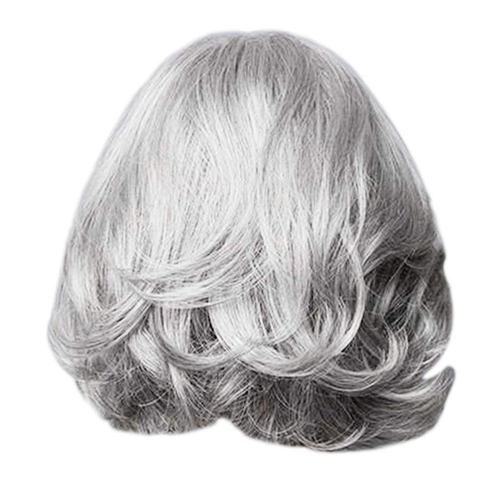 SOLUSTRE Short Curl Wave Hair Wig Fashion Haircut Wigs 